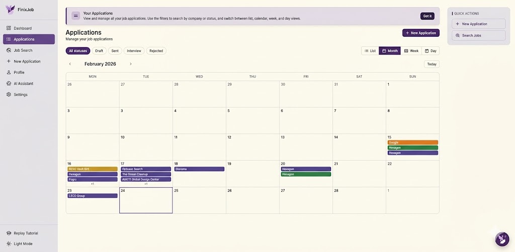 Tracking Pipeline Calendar